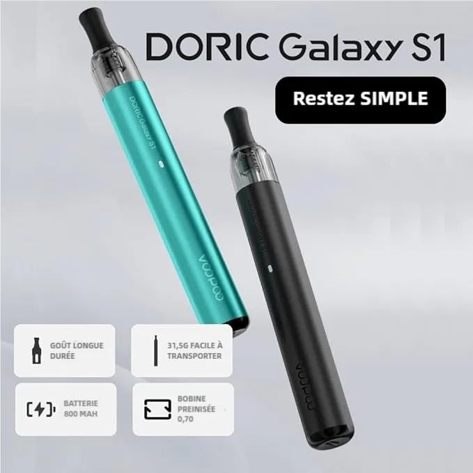 VOOPOO Doric Galaxy S1 Kit 16W E-cigs Kit Cigarette lectronique 800mAh  Batterie Vape Pen avec 2.0ml DORIC Galaxy Cartridge 0.7 ohm - Sans nicotine  (Silver) : Amazon.fr: High-Tech