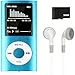 Reproductor de MP3/reproductor de MP4,Compatible con Tarjeta de Memoria de hasta 32 GB, Pantalla HD de 1.8 Pulgadas, Reproductor de Música Portátil con Auriculares,(Azul)