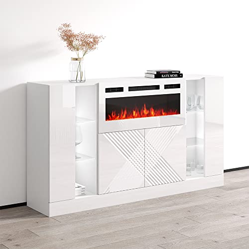 Meble Furniture Diuna Wh-Ef Fireplace Sideboard #TOP2
