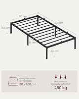 VASAGLE Bettgestell, Metallbett, 90 x 200 cm, Unterbettaufbewahrung – Ansicht 6
