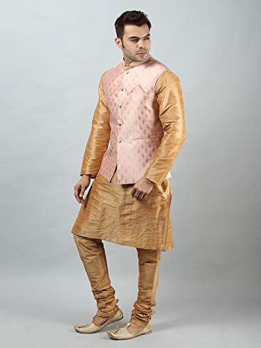Image of Uri and MacKenzie Men's Silk Blend Kurta Pajama with Designer Ethnic Nehru Jacket /Modi Jacket