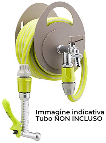 Portatubo Da Muro In Metallo Con Rubinetto A Doppia Uscita Belfer 42/MU Ruggine - 6