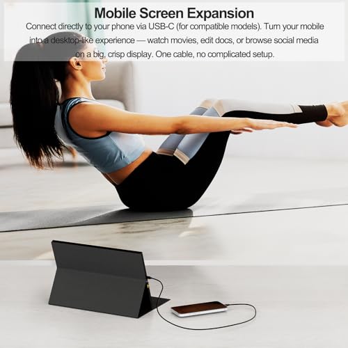 Image of 16 inch Portable Monitor with Cover, 144Hz 1920x1200 HDR, USB-C Second Screen for Laptop, PC, PS5, Switch, Mac, Ultra Slim