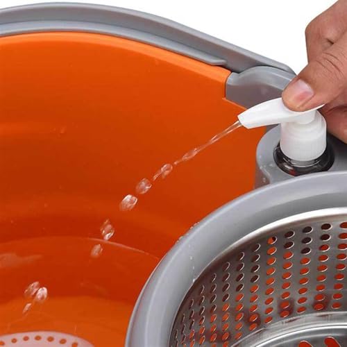 PBENO Bodenwischer Haushalt Mit Metallscheibe Mit Wischkopf Mit Rädern Wischeimer Bodenwischer-Set Rotierend Mit Pier-Stoffwischer – Bild 8