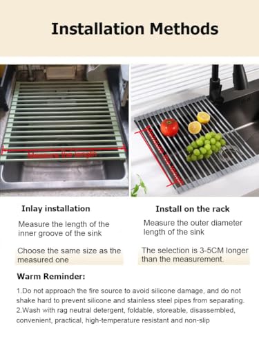 Escurridor de platos resistente al calor negro y extensible para encimera de cocina 7