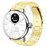 Compatible for Withings Smartwatch Bands, Lamshaw 18mm, 20mm Stainless Steel Metal Replacement Strap Bracelet Men & Women Compatible for Withings ScanWatch 2 42mm/ScanWatch Horizon/ScanWatch 42mm/Steel HR 40mm/Steel HR Sport/ScanWatch 38mm/ScanWatch 2 38mm/ScanWatch Light/Steel HR 36mm/Withings Move/Move ECG/Steel (18mm size band, Gold)