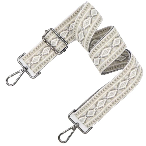 Image of LEMEDE Purse Strap Adjustable Replacement Crossbody Bag Straps Retro Jacquard Embroidery Shoulder Straps for Shoulder Bag