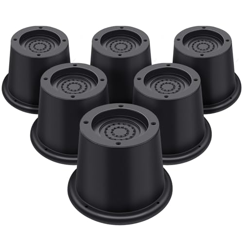 ANNKUT Round Furniture Risers 2 Inch,Bed Risers Heavy Duty Lifts for Table,Desks Legs,Couch,Sofa ,Adjustable Bed Frame Risers ,Supports Up to 6,000 Lbs, Black, 6 Pack