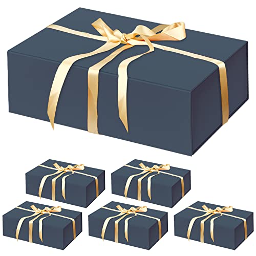 HavrePac 6 Pack Large Gift Boxes 13.8x9x4.3 Inches Luxury Gift Boxes with Lids,Magnetic Closure Gift Box for Present Packaging Box for Mother's Day, Birthdays, Party,Weddings