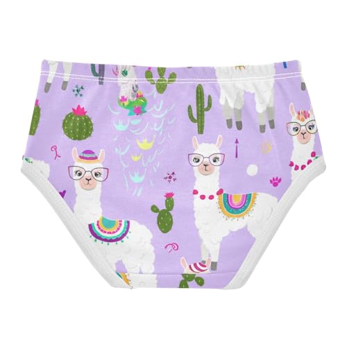 Florals Toddler Underwear Custom 2t Cotton Cute Panties Girl Cute Cartoon Llamas Cactus Purple Kids Undies Briefs2