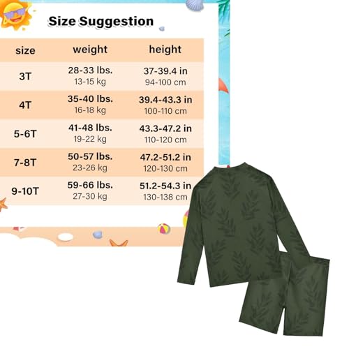 Traje de baño con protección UV para niños con manga larga y dos piezas 3