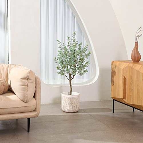 Soguyi 4Ft Artificial Ficus Tree With 4Ft Artificial Eucalyptus Tree #TOP4