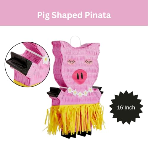Image of Wanna Party Pig Pinata for Pig Theme Birthday Decorations, Jungle Animal Party, Safari Theme, Farm Animal Theme Birthday Party Favors