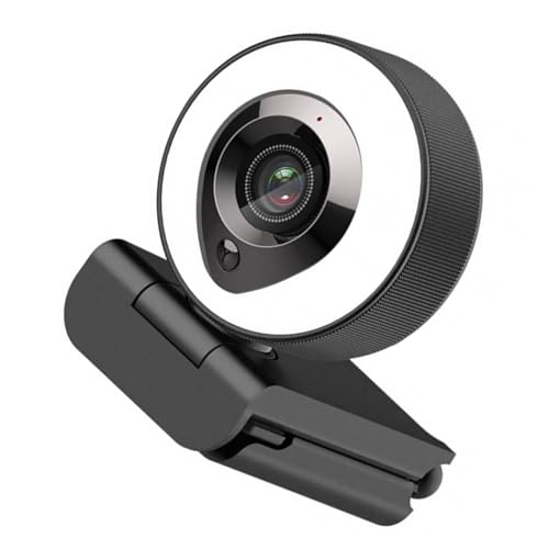 Webcam avec microphone intégré lumière de remplissage pour streaming USB