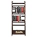 Yaheetech Wooden Foldable Ladder Shelf 4-Tier Magazine Holder Book Rack Plant Stand Folding Flower Display Pot Decorative Storage Free Standing Indoors/Outdoors Rustic No Assembly Required Brown