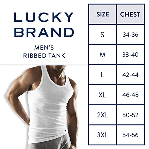 Lucky Brand Mens Classic A - Shirt Undershirt Tank Top, 4 Pack, White, Large #TOP4
