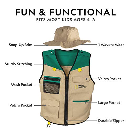 National Geographic Backyard Safari Kit - Explorer Set & Halloween Costume For Kids With Safari Vest, Hat, Kids Binoculars, Magnifying Glass, Journal & Stickers, Outdoor Toys For Boys And Girls #TOP3
