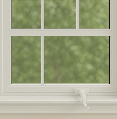 Image of Brixwell Crank Handle White Aluminum 3 /8 Inch Spline, 2-11 /16 Inch Length, 1-1 /2 Inch Height, 9 /16 Inch Knob Diameter, Durable Window Hardware Replacement for Smooth Operation and Secure Connection