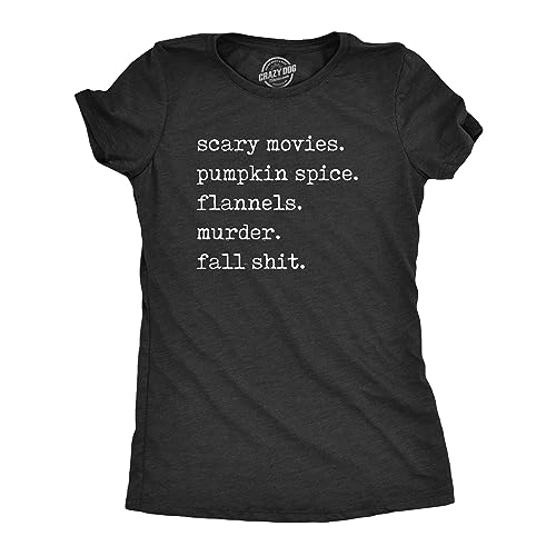 Womens Scary Movies Pumpkin Spice Flannels Murder Fall Shit T