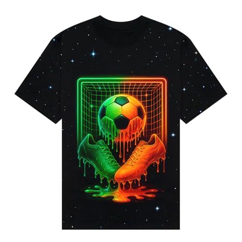 Soccer Drip Shirt, Bold Neon Streetwear Gift for Fans and Coaches, Game Day Practice Casual Street Sports Shirt