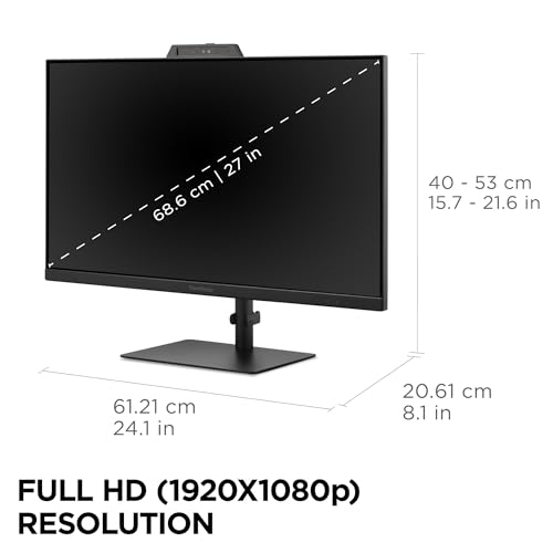 ViewSonic VG2741V 27 Inch 1080p IPS Video Conferencing Monitor with Integrated Windows Hello Certified IR 5MP Webcam, Built-in Microphone, Advanced Ergonomics, USB C, HDMI, and DisplayPort Inputs - Thumbnail 4