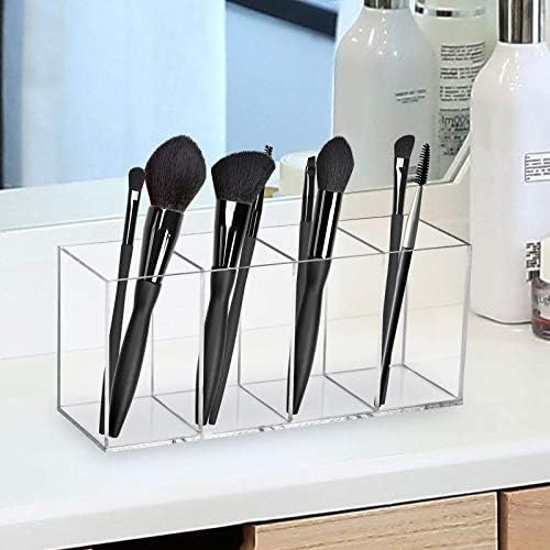 BTremary Acrylic Pen Pot Pen Pencil Holder Organiser Cup Desk Tidy Organizer Stationery Storage Pen Container Makeup Brush Vase Brush Pot