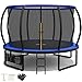 Devoko Trampolin Outdoor Ø 228/305/366/427 cm,GS-Zertifikat, Kindertrampolin Gartentrampolin mit Sicherheitsnetz, Rundes Riesentrampolin mit Leiter und Schuhbeutel