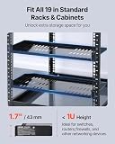 VEVOR Regał serwerowy 1U, 4 szt., 22,7 kg, maksymalne obciążenie, wentylowany wspornik, do montażu na ścianie lub regału z tacą, głębokość 25 cm, dobra cyrkulacja powietrza do szaf 19-calowych