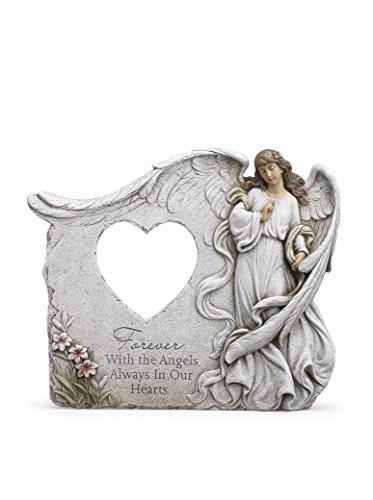 Napco Forever in Our Hearts with Angels 12 x 10 Inch Resin Stone