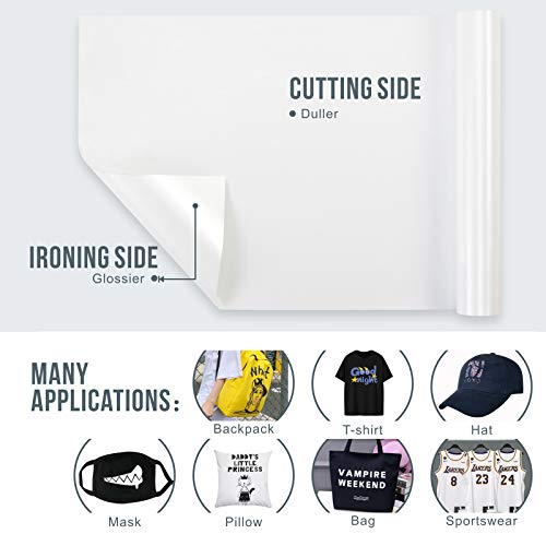 Sooez SZ-19-01 12 Inch X 12Ft Heat Transfer Vinyl Rolls, Pu (Strong Stretchy) Htv Vinyl White For Shirts thumb #1