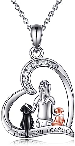 YFN Dog Pendant Necklace for Women Girls 925 Sterling Silver Pet Animal Memorial Jewelry Gifts for Dog Lovers