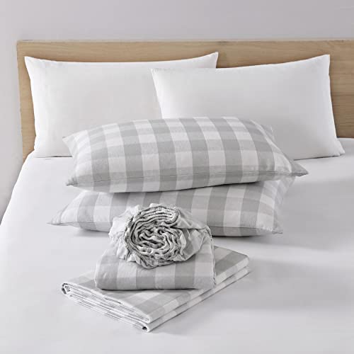 Image of Eddie Bauer - King Sheets, Cotton Flannel Bedding Set, Brushed For Extra Softness, Cozy Home Decor (Lakehouse Plaid, King)