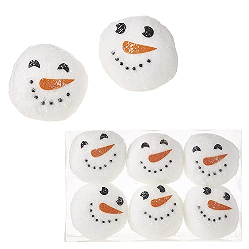 Raz Imports Snowman Snowball Ornaments, 3.5 Inches, Set Of 6 #TOP27