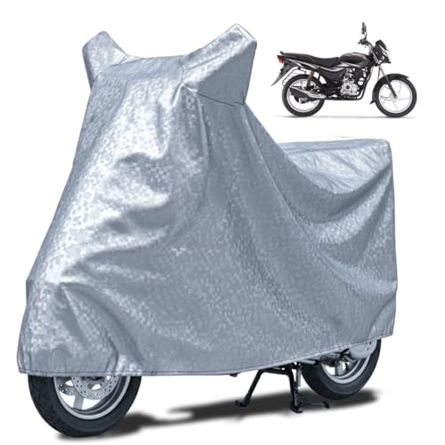 Image of FABTEC Waterproof Bike Body Cover Compatible with Bajaj Platina 100, A1 (Silver)