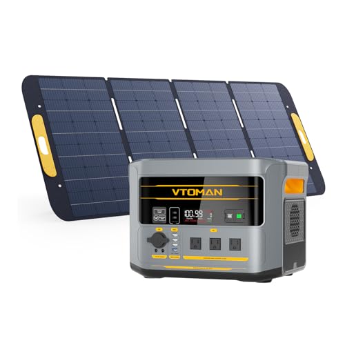 Image of VTOMAN FlashSpeed 2400 Portable Power Station with 400W Solar Panel, 1408Wh LiFePO4, 2400W (Peak 3200W) Solar Generator with 10ms UPS, 1Hr Fast Charge for Home Backup, Power Outages, Camping