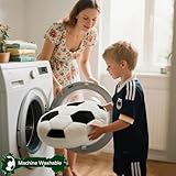 Yhoelata Plüsch Fußball Sitzkissen, Flauschiges Football als Weicher Sportball, Kreative Zimmer Dekoration für Kinderzimmer, Fussball Geschenke für Jungen, 35x35cm
