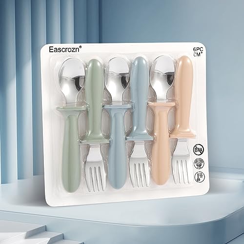 Eascrozn H-202401 Toddler Utensils, 6 Pack Kids Silverware Set With Silicone Handle, 18/8 Stainless Steel Children Safe Forks And Spoons, Dishwasher Safe thumb #6