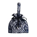 レース巾着 花柄 卒業式 バッグ 袴 浴衣 夏祭り 花火大会 成人式 振袖 巾着バッグ レース ドレープ フリル 丸底 角底