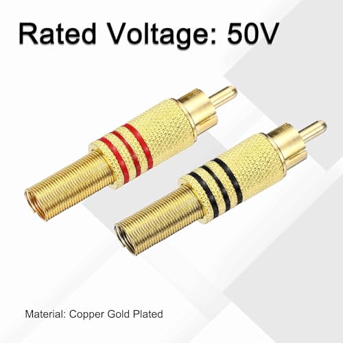 Fielect 20Pack Adaptador Conector RCA Macho para Audio y Video miniatura 5
