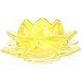 VALICLUD Crystal Glass Lotus Candle Holders Votive Tealight Holder Candlestick Stand Candelabra Table Centerpiece for Bedroom Living Room Yellow