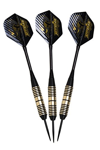 Steel Tip Darts 3 Sets Of 3 Professional Quality 18 Aluminum Shafts, 9 Steel Tips, 12 Pet Flights, And 3 Cases- 21 G Pharoahs Curse, 22 Gram Black Mamba, And 24G King Cobra For All Dartboards. Multi #TOP4