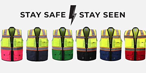 Shine Bright Safety Vest - High Visibility With Reflective Straps And Pockets – Premium, Soft, Durable, And Breathable – Ansi Class 2 (Size Medium, Royal Blue) #TOP6
