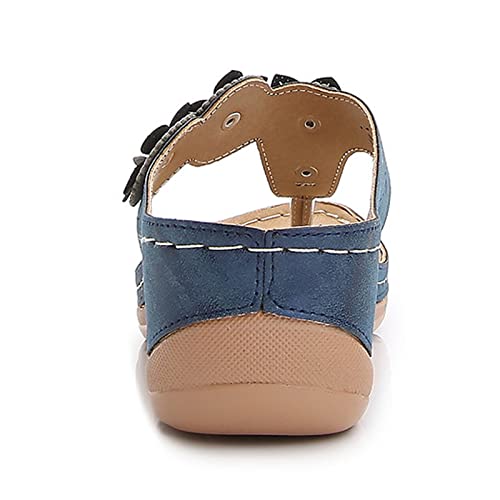 Xipcokm Women's Arch Support Flip Flops, Ladies Orthopedic Flower Wedge Sandals, Summer Fashion Comforty Clip Toe Slippers #TOP7