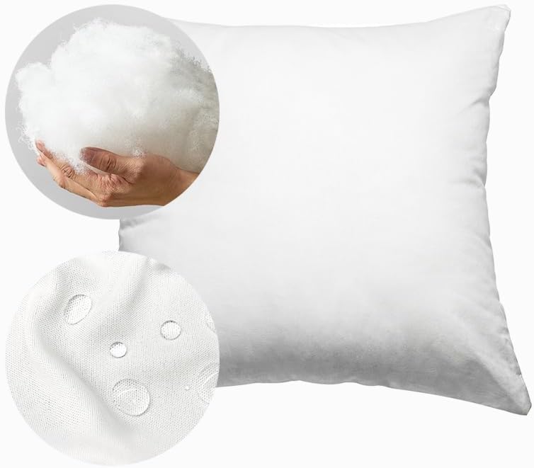 White 18" x 18" Water-Resistant Polyester Throw Pillow Insert