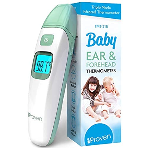 Image of IPROVEN Digital 3-in-1 Infrared Thermometer for Babies, Kids and Adults [Fast, Accurate and Easy to Use] Ear, Forehead and Object Mode, TMT-215 Green