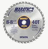 IRWIN Tools MARATHON Carbide Table/Miter Circular Blade, 8 1/4-inch, 40T Universal Arbor Miter and (14053)
