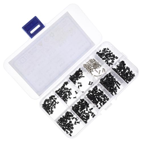 Veemoon 500 Pièces Vis à Tête Fraisée Plate en Acier Carbone, Assortiment M2 M2.5 M3 pour Réparation D’ordinateurs Portables, Kit de Visserie...