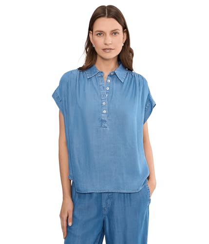 Liverpool Los Angeles, Women's, Popover Shirt with Shirring, Sunlit Blue, Medium