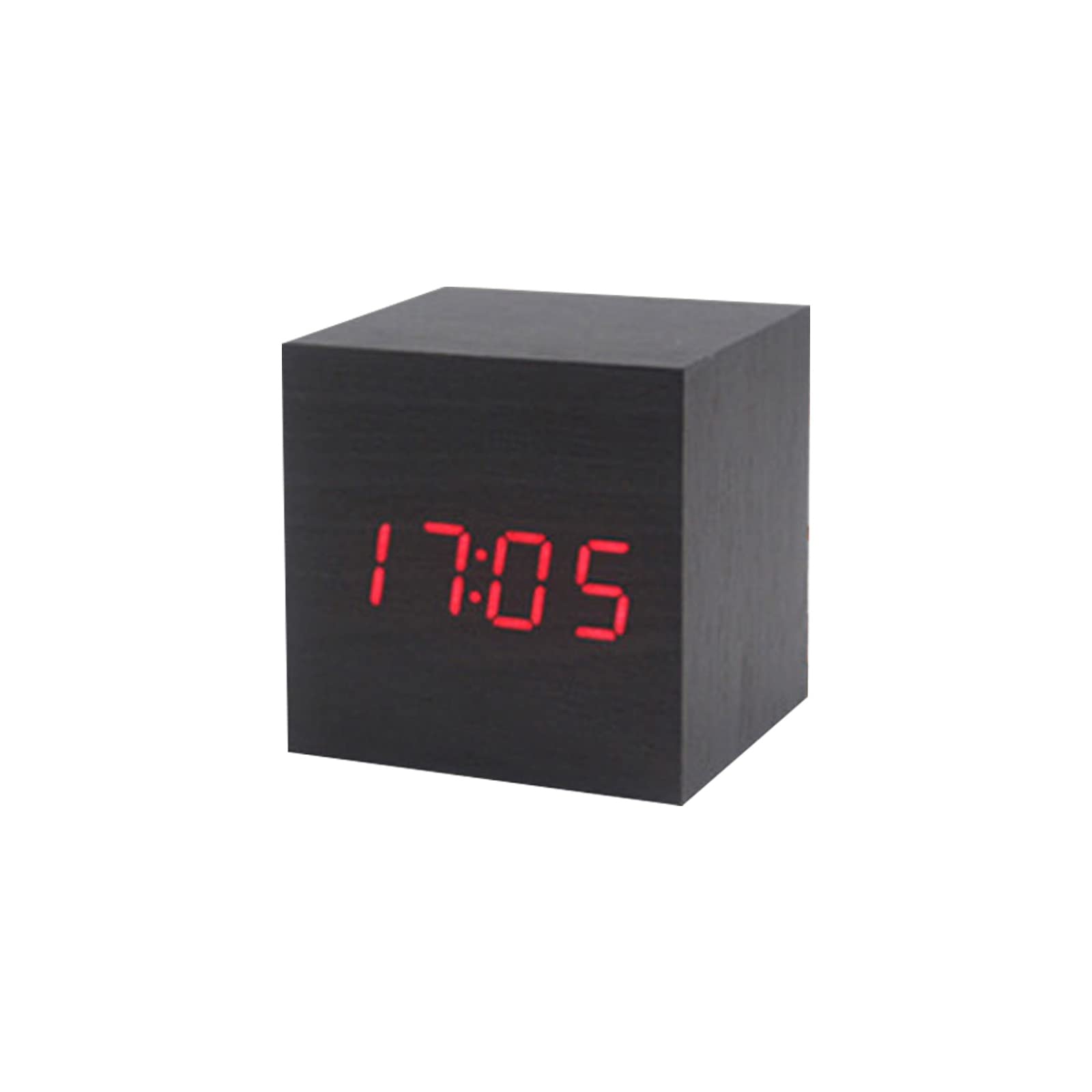 Tsophreniq J Wood Cube Voice Control Alarm Clock Bedside Table Square Clock Multipurpose For Children Bedroom Dormitory Alarm Clocks For Bedrooms