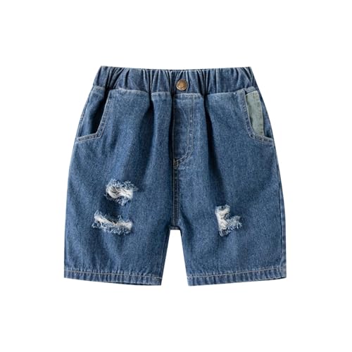 Boys Denim Shorts Kids Relaxed Fit Baggy Casual Wide Leg Stretch Twill Summer Fashion Comfy Loose Fit Jeans Shorts